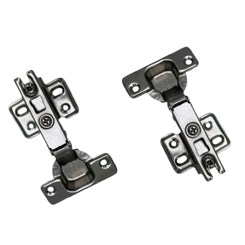 Kit 10x Dobradiça Reta com Pistão Inox - Calço Fixo