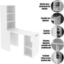Ver imagem 2 de Mesa para Escritório Articulável Alta Multiuso Retrátil Amêndoa