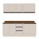 Ver imagem 4 de Armário de Cozinha Modulada Completa 4 Peças 200cm com Tampo 250046 Koya Politorno Móveis