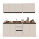 Ver imagem 3 de Armário de Cozinha Modulada Completa 4 Peças 200cm com Tampo 250046 Koya Politorno Móveis