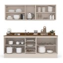 Ver imagem 5 de Armário de Cozinha Modulada Completa 4 Peças 200cm com Tampo 250046 Koya Politorno Móveis
