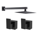 Ver imagem 1 de Kit Chuveiro Ducha Slim Gás Solar Parede+acabamento para Registro Base Deca Preto Fosco Black