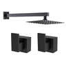 Kit Chuveiro Ducha Slim Gás Solar Parede+acabamento para Registro Base Deca Preto Fosco Black - 1