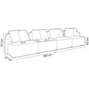 Ver imagem 4 de Sofá 5 Lugares com Chaise Direito Sala Living 388cm Arlo F04 Linho Verde - Lyam Decor
