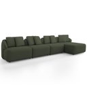 Ver imagem 1 de Sofá 5 Lugares com Chaise Direito Sala Living 394cm Arlo F04 Linho Verde Tc-10056 - Lyam Decor