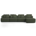 Ver imagem 2 de Sofá 5 Lugares com Chaise Direito Sala Living 388cm Arlo F04 Linho Verde - Lyam Decor
