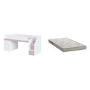 Ver imagem 2 de Cama Infanto Juvenil Estação de Trabalho Cor Branco com Rosa com Colchão Incluso