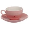 Jogo 6 Xícaras de Café Rosa com Coração 160ml - Hauskraft - 1