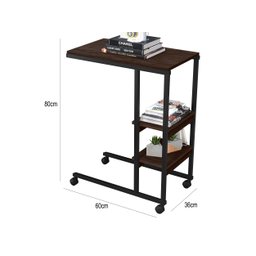 Mesa Auxiliar para Sofá Cama com Rodízios e Prateleiras Fit - 3