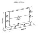 Ver imagem 2 de Painel para Tv até 55 Polegadas Branco Fosco Elite Caemmun