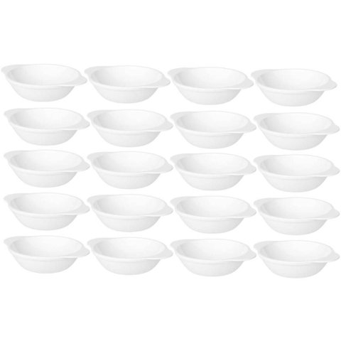 Kit 20 Cumbucas Brancas Coza Uno 100ml Plásticas Bowls Tigelas 11,5x9x2,5cm Sobremesas