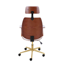 Ver imagem 2 de Cadeira Presidente Bergen Giratória - Branca | Dourado Matte