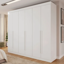 Ver imagem 2 de Guarda Roupa Casal Uberaba 6 Portas 4 Gavetas 100% Mdf Valverde Moveis Branco