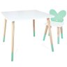 Mesa de Madeira Infantil Borboletinha Verde Claro com Cadeira - 1