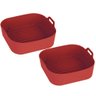 Kit 2 Formas Silicone Antiaderente Quadrada Air Fryer 15cm - 1