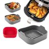 Kit 2 Formas Silicone Antiaderente Quadrada Air Fryer 15cm - 6