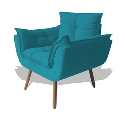 KIT Namoradeira Opala + 2 Poltronas para Sala Azul Turquesa - 2