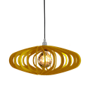 Ver imagem 1 de Pendente Egito, Luminária de Teto Cozinha e Sala, Lustre Gota Rústico em Madeira MDF (44x18cm) Vária