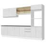 Armário de Cozinha Completa 100% MDF 310cm Frentes Branco Brilho Acordes Madesa 01 - 11