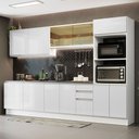 Ver imagem 1 de Armário de Cozinha Completa 100% MDF 310cm Frentes Branco Brilho Acordes Madesa 01