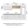 Armário de Cozinha Completa 100% MDF 310cm Frentes Branco Brilho Acordes Madesa 01 - 4