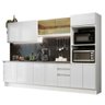 Armário de Cozinha Completa 100% MDF 310cm Frentes Branco Brilho Acordes Madesa 01 - 3