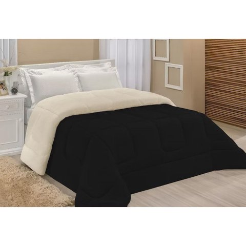 Coberdrom Sherpa e Manta Soft Felpuda Microfibra Preto