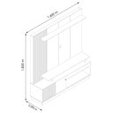 Ver imagem 6 de Estante Home Theater Ares Cumaru para Tv até 65” - Madetec