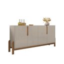 Ver imagem 6 de Buffet 170cm e Cristaleira com Pés de Madeira Maciça Lizz Bege/Off White/Cedro