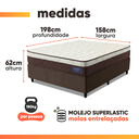 Ver imagem 4 de Cama Box Desmontável Colchão Queen Molas Superlastic Euro Pillow Start 158x198x62cm Apolo