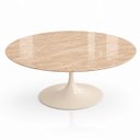 Ver imagem 2 de Mesa de Jantar Saarinen Oval 198x122 cm Tampo Mármore Travertino Base Laca Off White