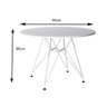 Mesa Ferro Branco Tampo Redondo Madeira Branco 90Cm - 2
