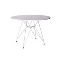 Ver imagem 1 de Mesa Ferro Branco Tampo Redondo Madeira Branco 90Cm