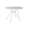 Mesa Ferro Branco Tampo Redondo Madeira Branco 90Cm - 1
