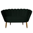Ver imagem 2 de Namoradeira Pétala 2 Lugares Decorativa Veludo Verde - Montanaris Decor MD MONTANARIS DECOR