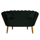 Ver imagem 1 de Namoradeira Pétala 2 Lugares Decorativa Veludo Verde - Montanaris Decor MD MONTANARIS DECOR