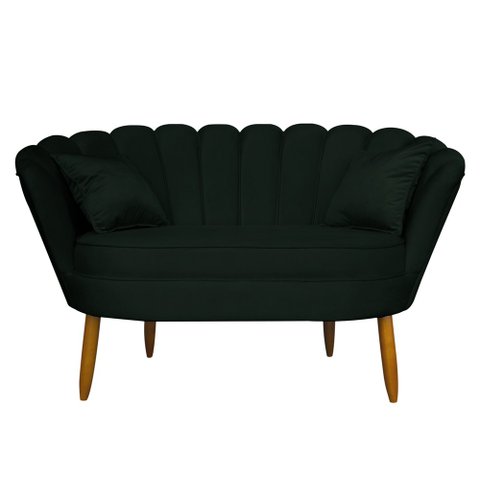 Namoradeira Pétala 2 Lugares Decorativa Veludo Verde - Montanaris Decor MD MONTANARIS DECOR