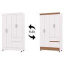 Ver imagem 5 de Guarda Roupa Solteiro 103cm 4 Portas Mayra Flex Branco V02 - Mpozenato