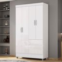 Ver imagem 2 de Guarda Roupa Solteiro 103cm 4 Portas Mayra Flex Branco V02 - Mpozenato