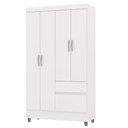 Ver imagem 1 de Guarda Roupa Solteiro 103cm 4 Portas Mayra Flex Branco V02 - Mpozenato
