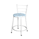 Ver imagem 3 de Jogo 3 Banqueta Baixa Para Cozinha Epoxi Branca Estofado Floral Floral