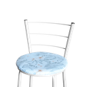 Ver imagem 2 de Jogo 3 Banqueta Baixa Para Cozinha Epoxi Branca Estofado Floral Floral