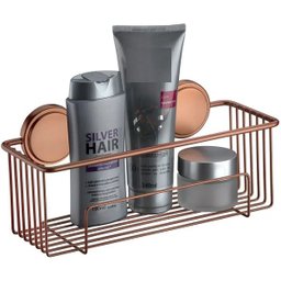 Porta Shampoo Fixação Adesivo Prateleira Multiuso Cobre Acetinado Future - 2 Porta Shampoo Fixação Adesivo Prateleira Multiuso Cobre Acetinado Future - 2