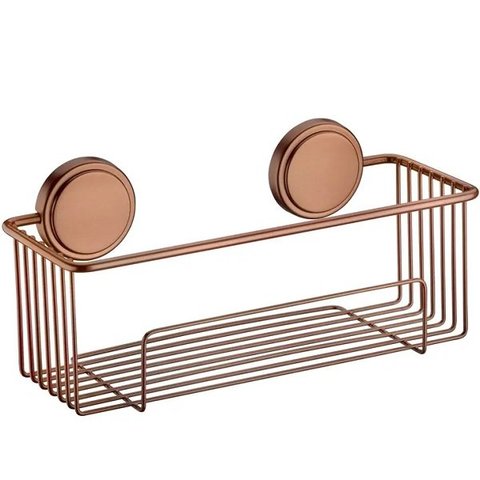 Porta Shampoo Fixação Adesivo Prateleira Multiuso Cobre Acetinado Future