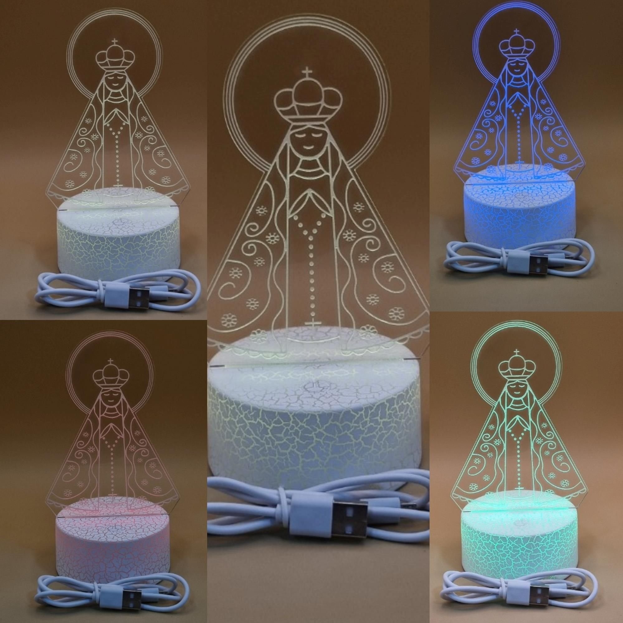 Luminária 3d Led-rgb Santa Nossa Senhora Aparecida - 1