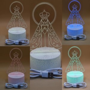 Luminária 3d Led-rgb Santa Nossa Senhora Aparecida