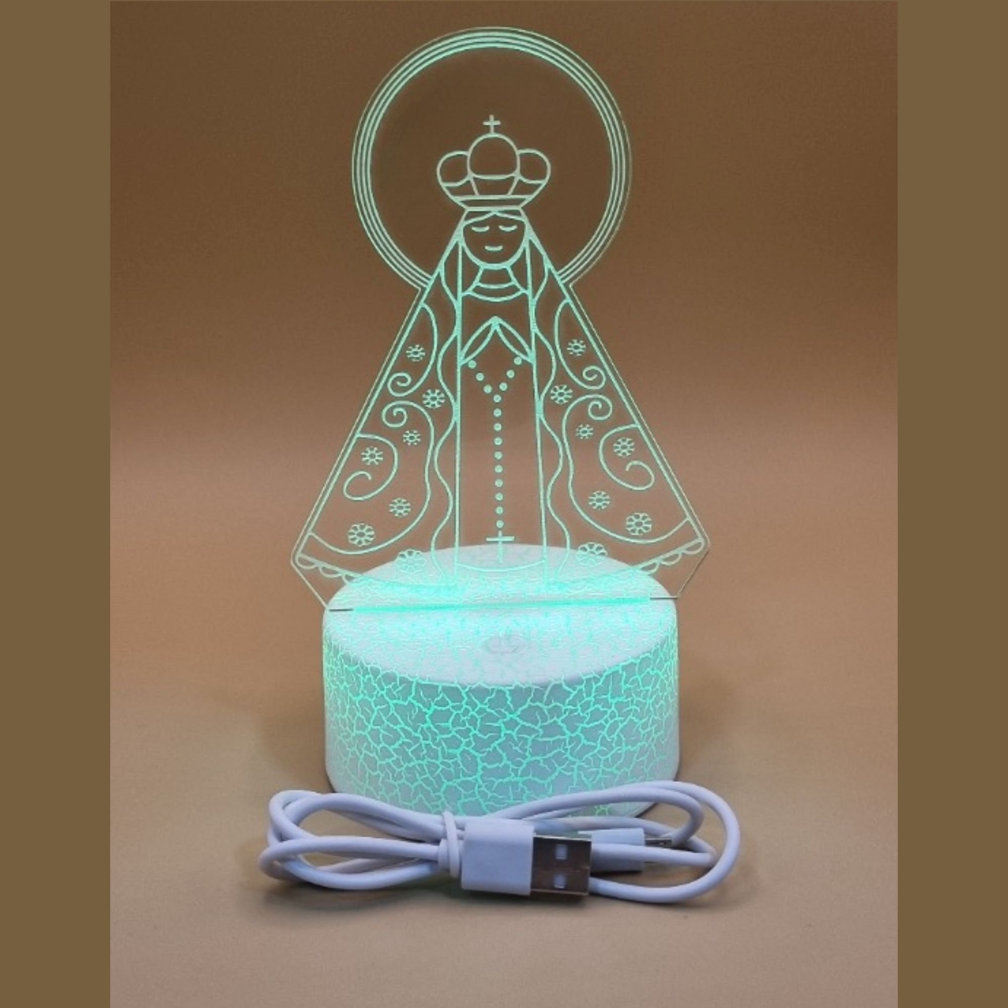 Luminária 3d Led-rgb Santa Nossa Senhora Aparecida - 3