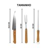 Kit para Churrasco Garfo Chaira e Faca Linha Madeira e Inox - 3