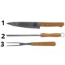 Kit para Churrasco Garfo Chaira e Faca Linha Madeira e Inox - 1