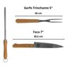 Kit para Churrasco Garfo Chaira e Faca Linha Madeira e Inox - 5